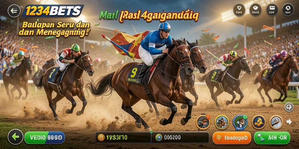 Screenshot gameplay 1234BETS menunjukkan aksi balapan dengan intensitas tinggi.