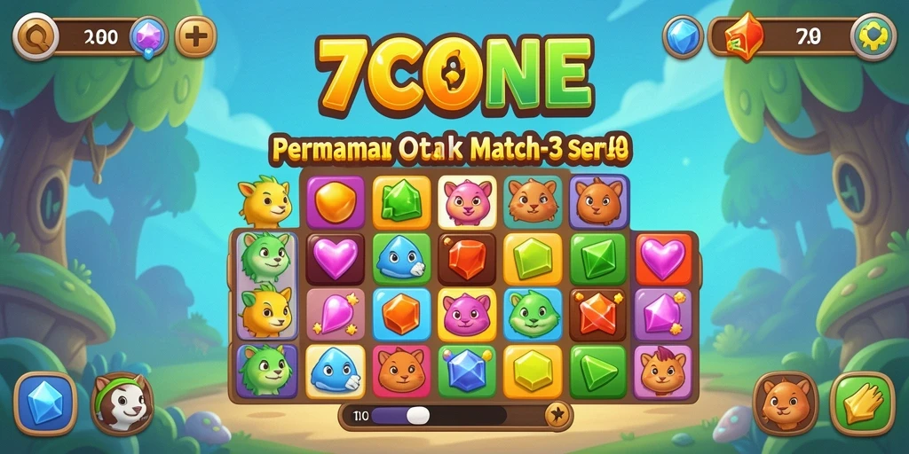 Tampilan screenshot utama 7CONE dengan gameplay seru Match-3.