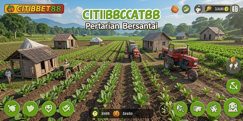 Gameplay seru dalam CITIBET88 saat bertani dan berinteraksi.