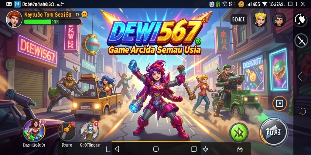 Gameplay menarik DEWI567 dengan karakter dan level berwarna.