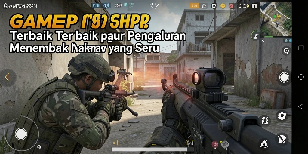 Tangkapan layar menunjukkan aksi menembak mendebarkan dalam GAMERP.