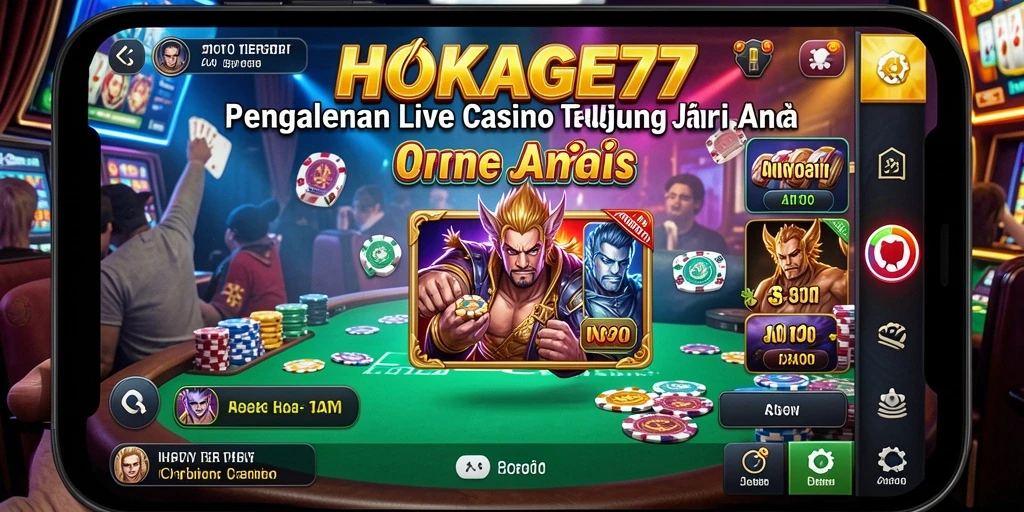 Tampilan gameplay Live Casino yang mendebarkan pada HOKAGE77.
