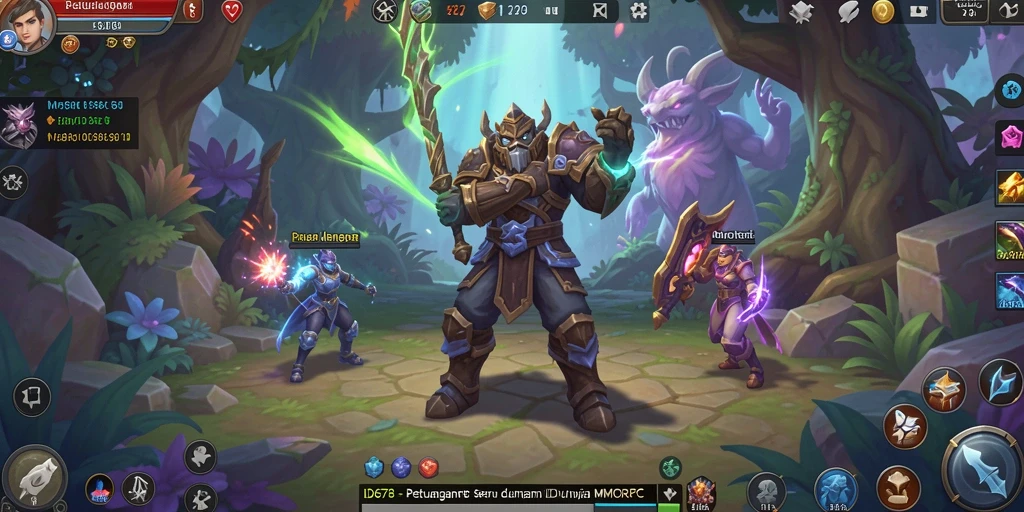 Screenshot menampilkan aksi pertempuran seru di dunia MMORPG.