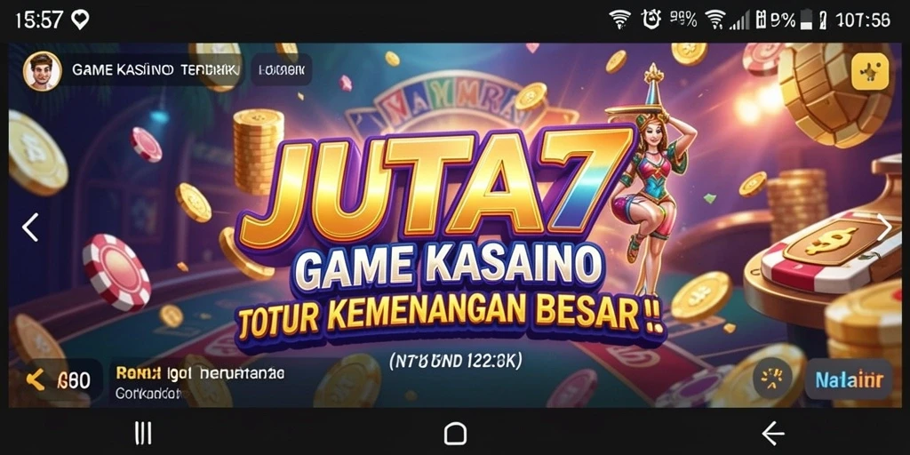 Screenshot JUTA7 menampilkan antarmuka permainan Kasino yang menarik.