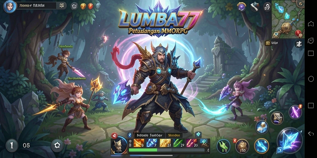 Screenshot menunjukkan aksi seru dalam game MMORPG LUMBA77.