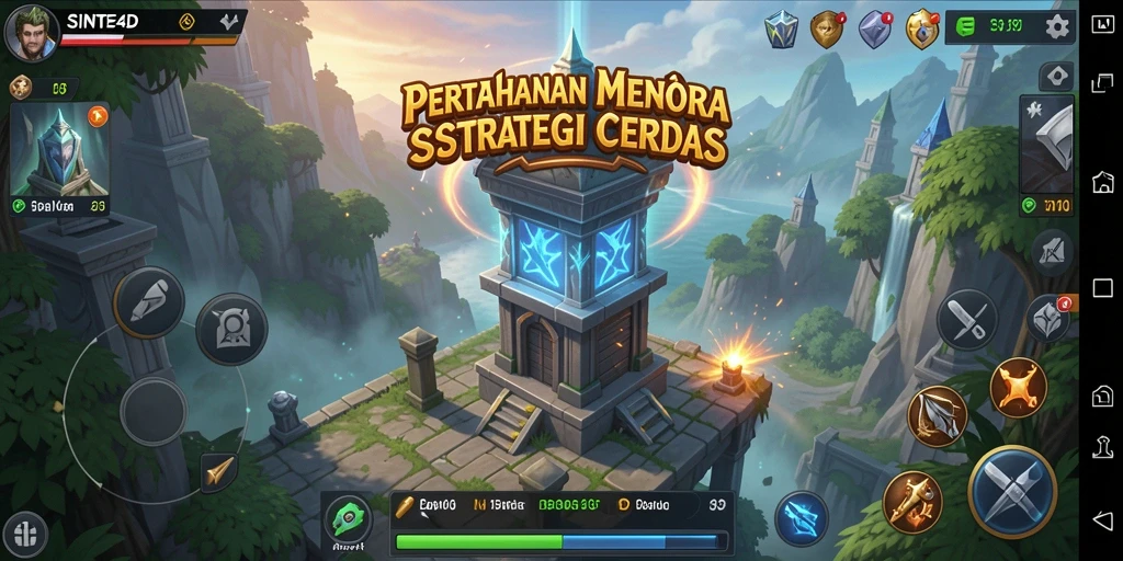Gameplay menara pertahanan yang seru dan menantang dalam SINTE4D.