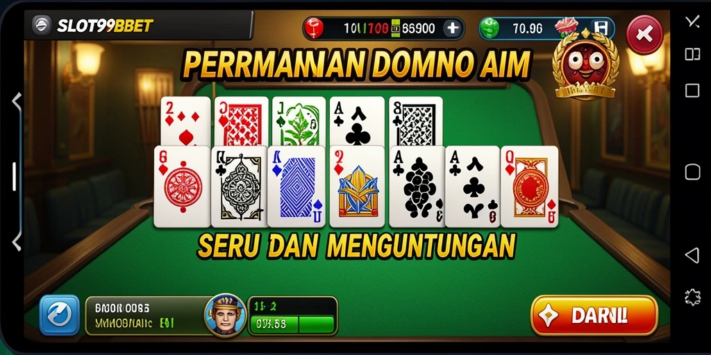 Tampilan gameplay <strong>SLOT99BET</strong> yang menarik dalam permainan Domino.