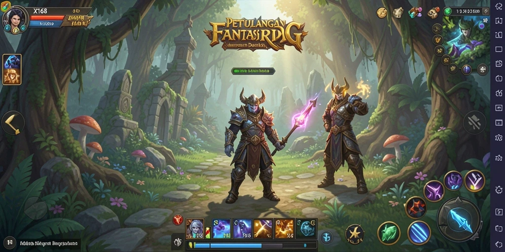 Tangkapan layar X168 menampilkan aksi pertarungan yang mendebarkan dalam dunia RPG.